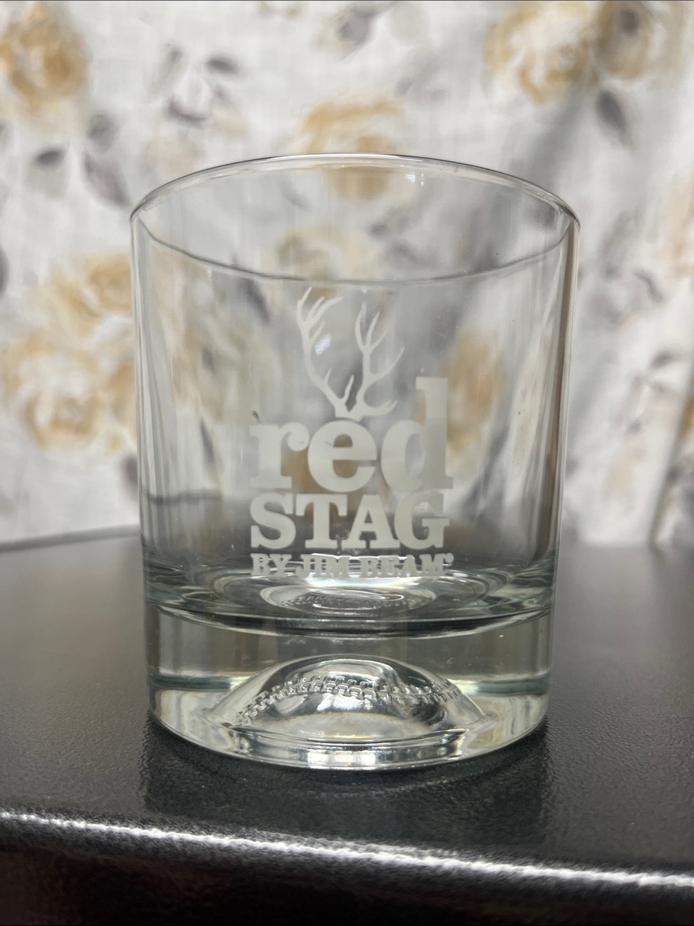 Vintage Jim Beam Red Stag Baseball Dimple Rocks Glass